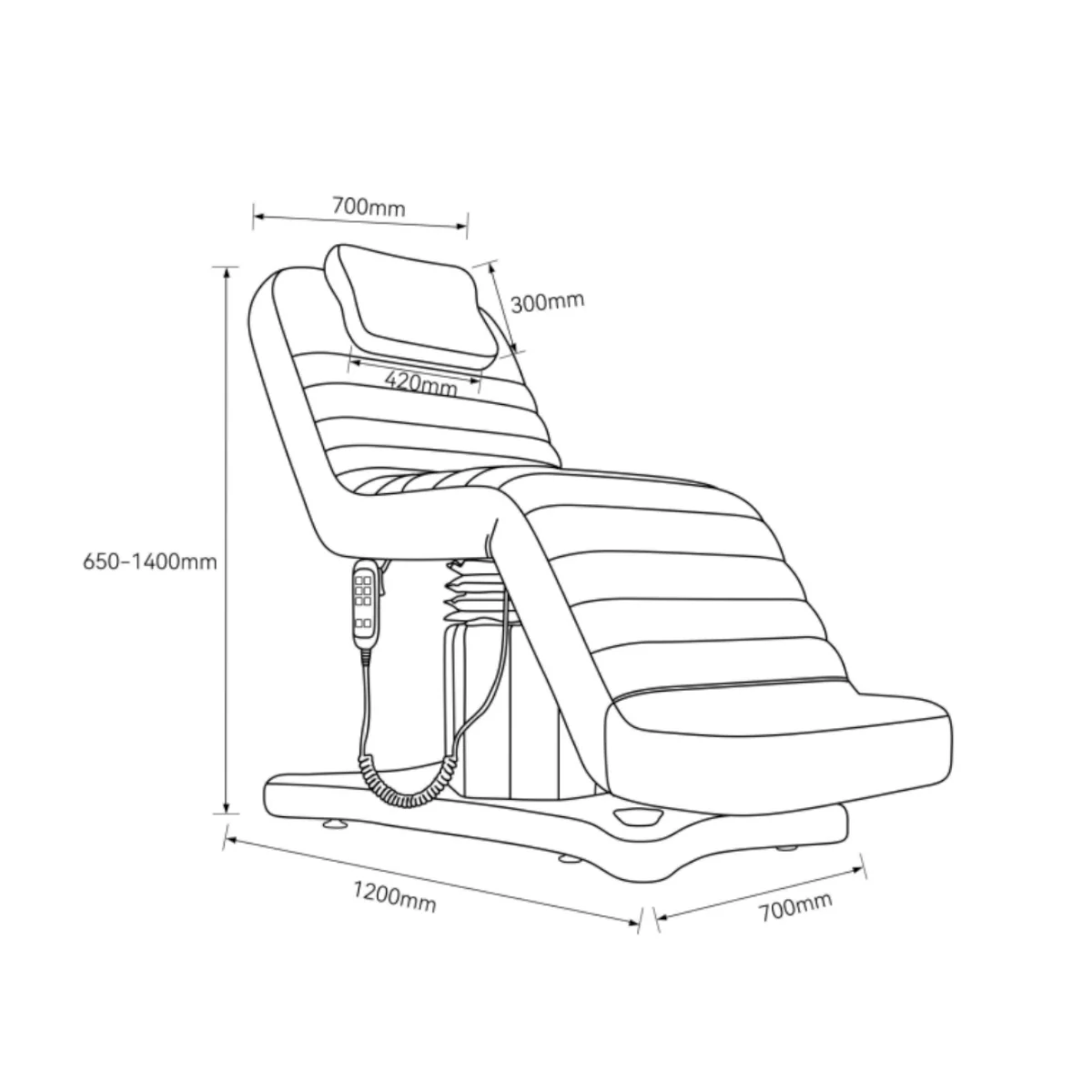 Manufakturo Grandeur Electric Lash Beauty Bed - 3 Motors Bare Blush - Image 2