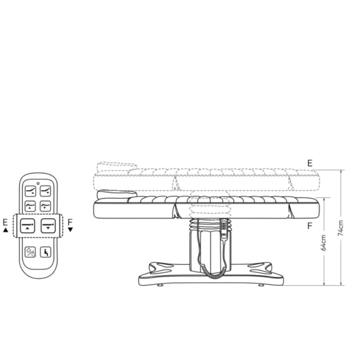 Manufakturo Grandeur Electric Lash Beauty Bed - 3 Motors Bare Blush - Image 4