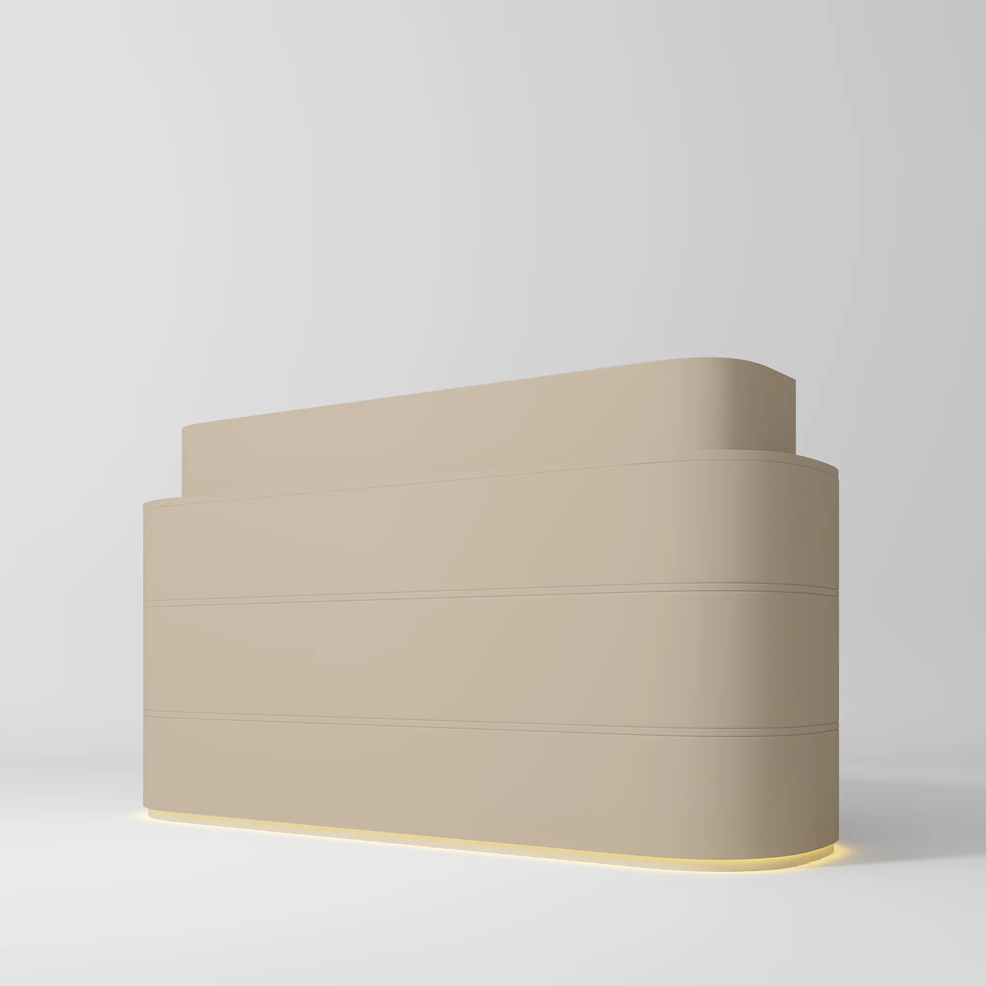 Manufakturo Lueur Premium Reception Desk for Luxury Beauty Salon with LED Base Warm Beige