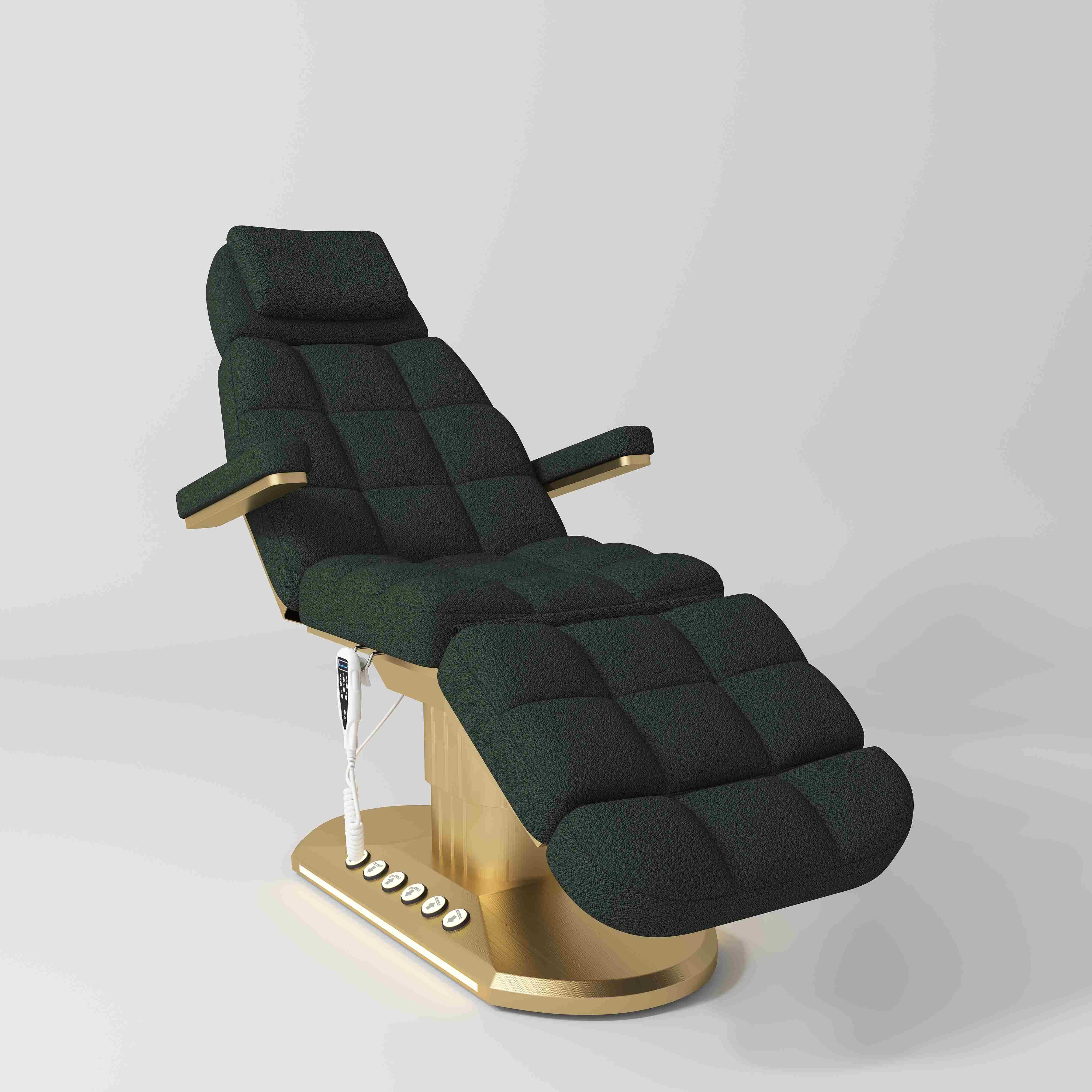 Manufakturo Orielle ver.A Luxury Electric Beauty Bed - Hand & Foot Controls Dark Green - Image 3