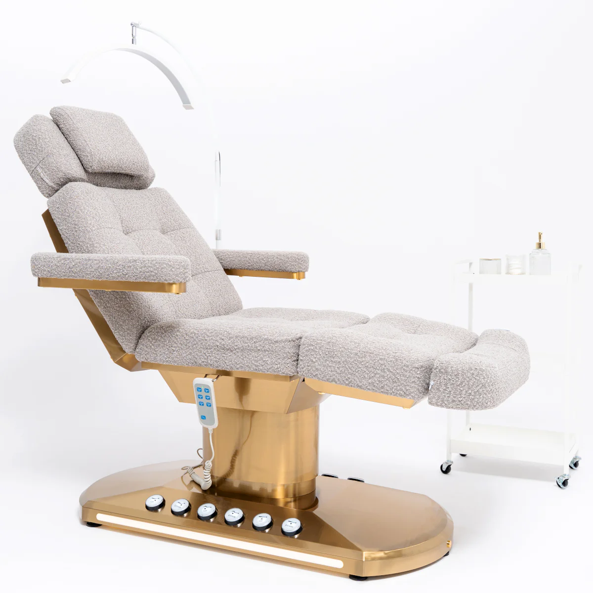Manufakturo Orielle ver.A Luxury Electric Beauty Bed - Hand & Foot Controls Grey - Image 7