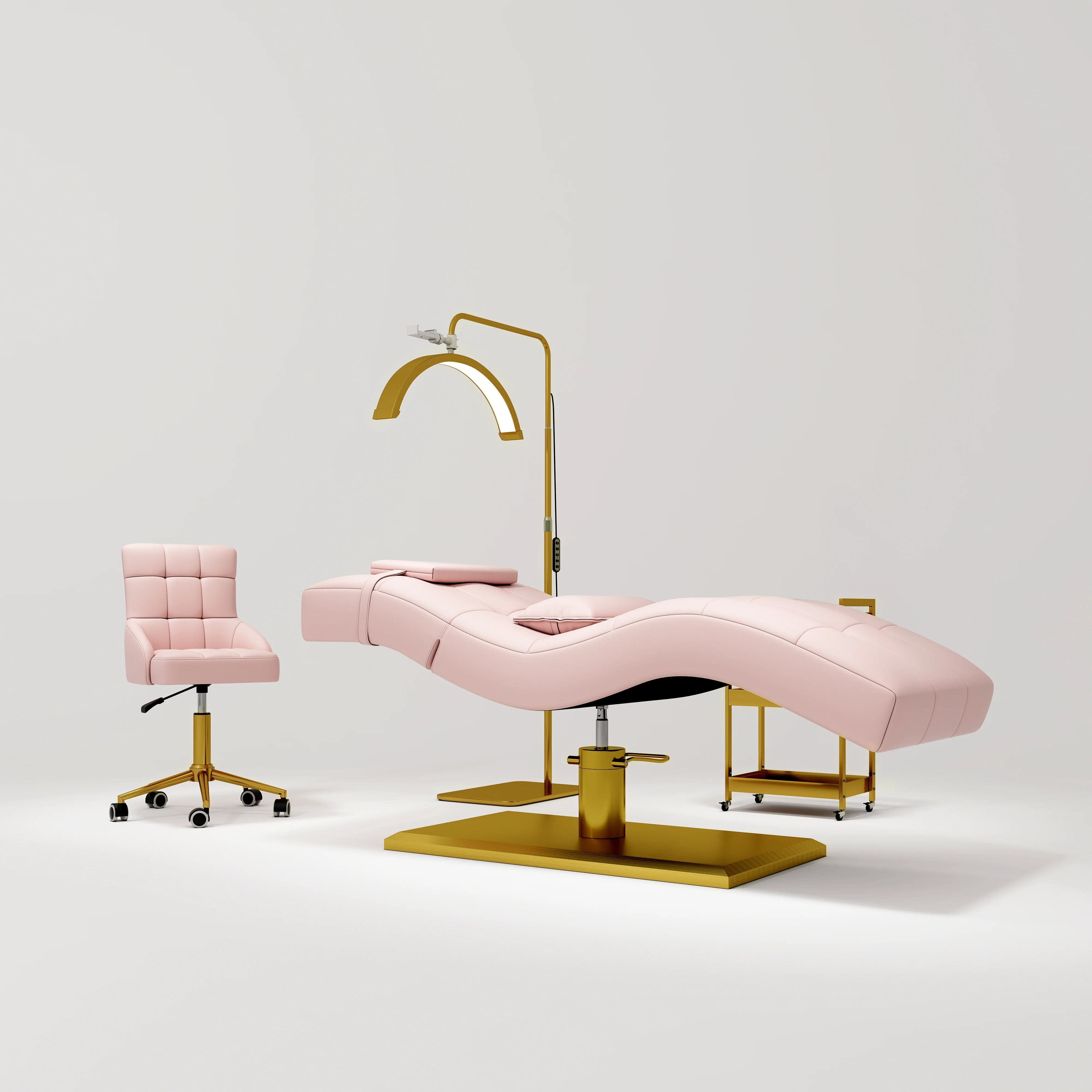 Manufakturo Prestige Hydraulic Eyelash Bed – Adjustable Headrest & High-Density Sponge Bare Blush - Image 4