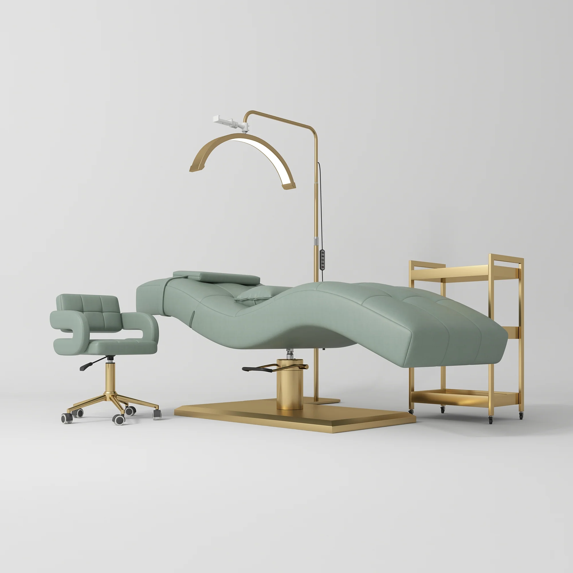 Manufakturo Prestige Olive The Complete Studio Set - Lash Bed, Chair, Moonlight & Trolley