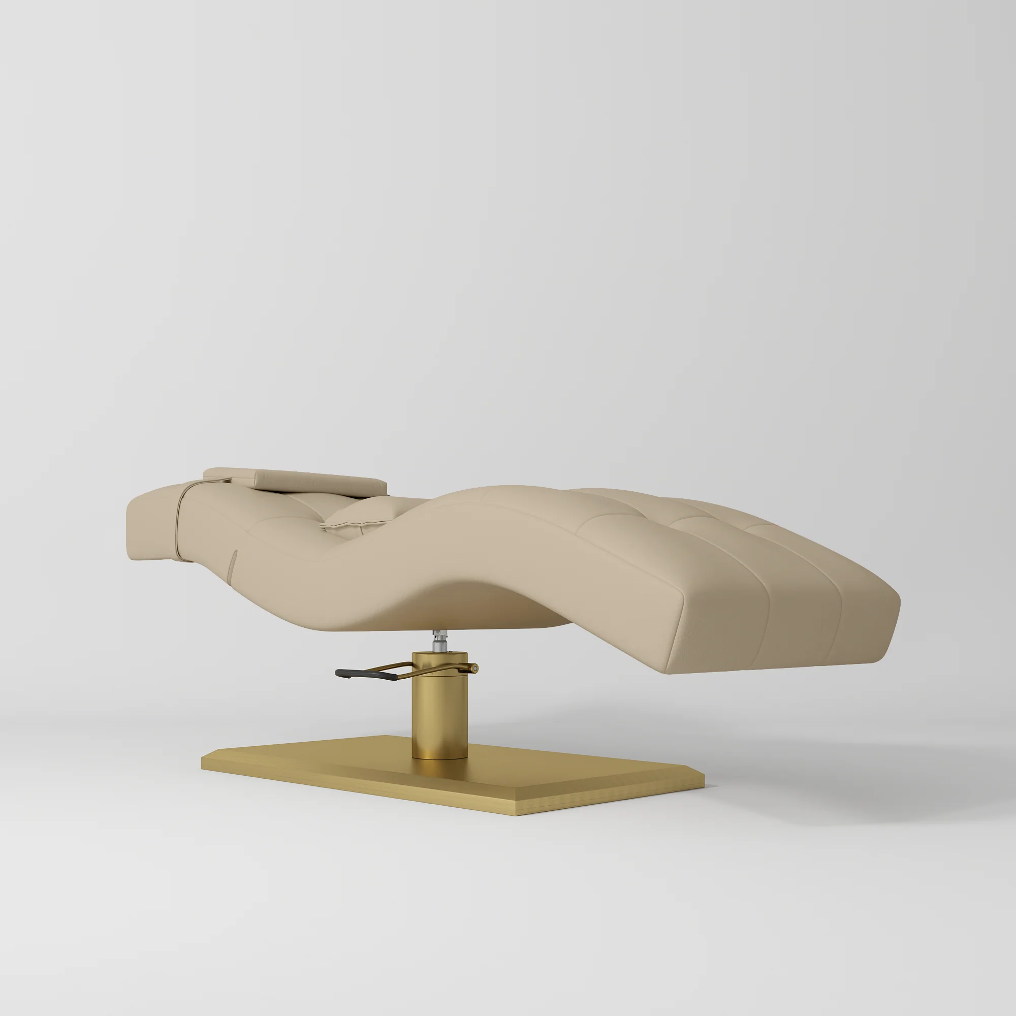 Manufakturo Prestige Hydraulic Eyelash Bed – Adjustable Headrest & High-Density Sponge Warm Beige
