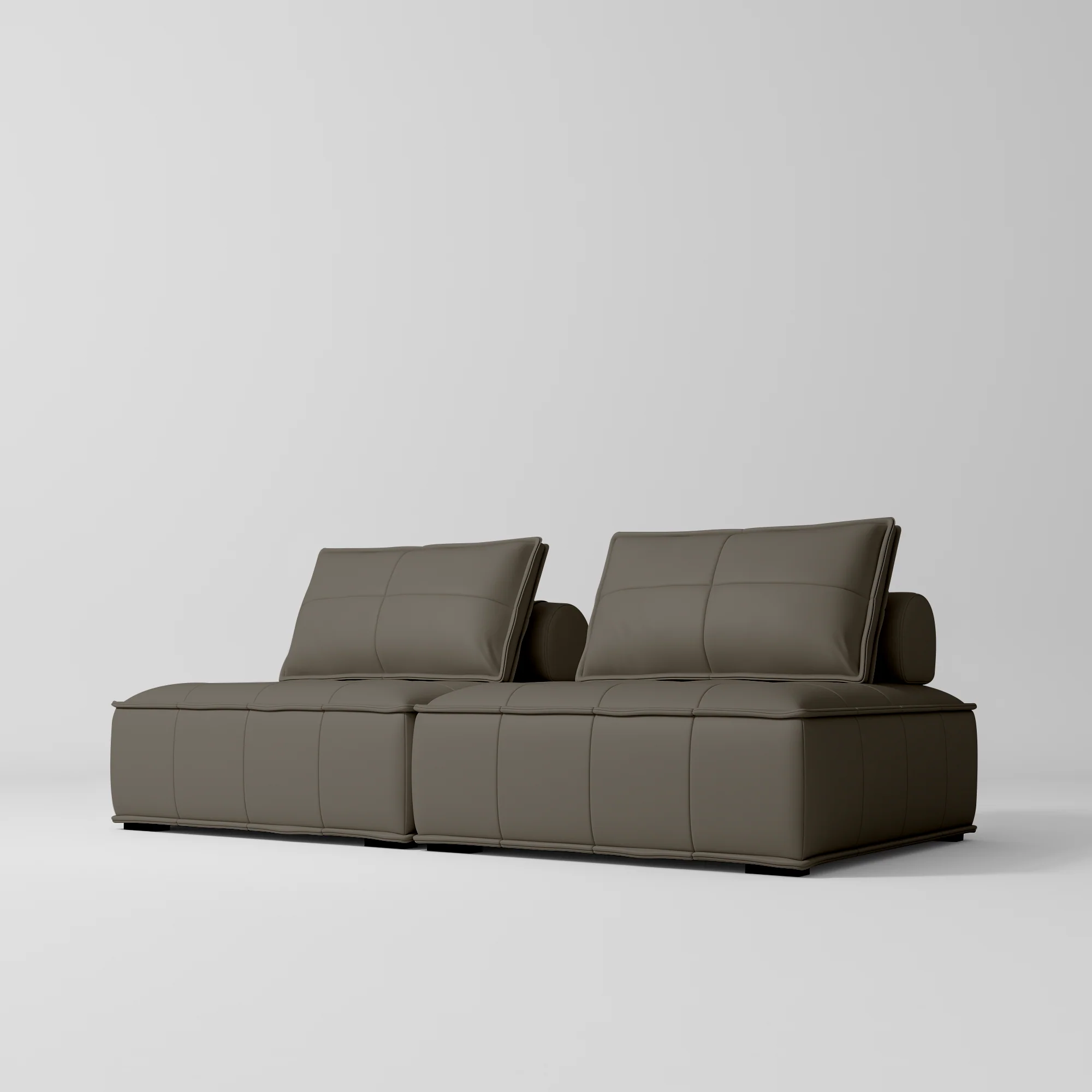 Manufakturo Rhéa Luxury Boutique Sofa with Soft Upholstery for Salon Waiting Area Cocoa Mocha