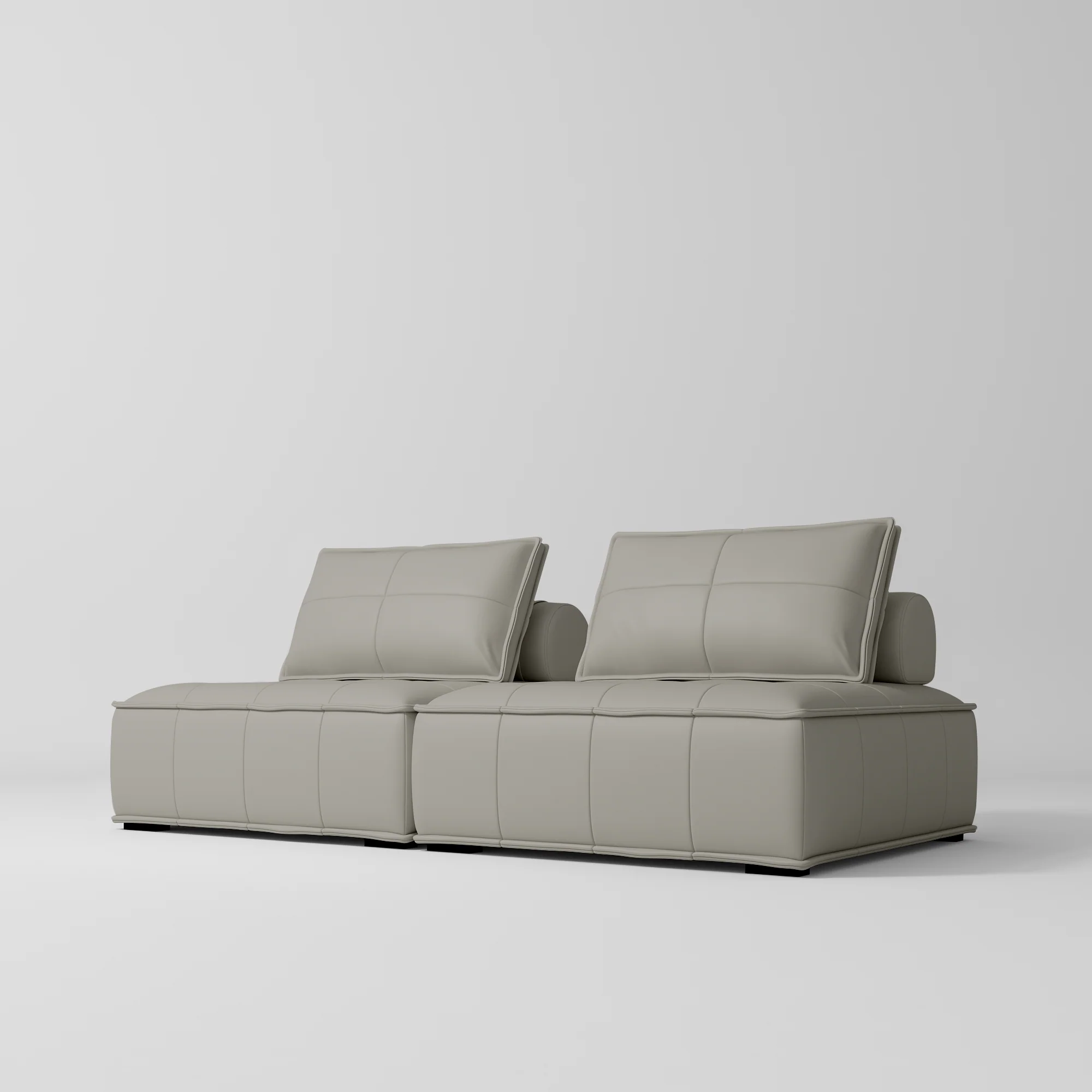 Manufakturo Rhéa Luxury Boutique Sofa with Soft Upholstery for Salon Waiting Area Pearl Greige