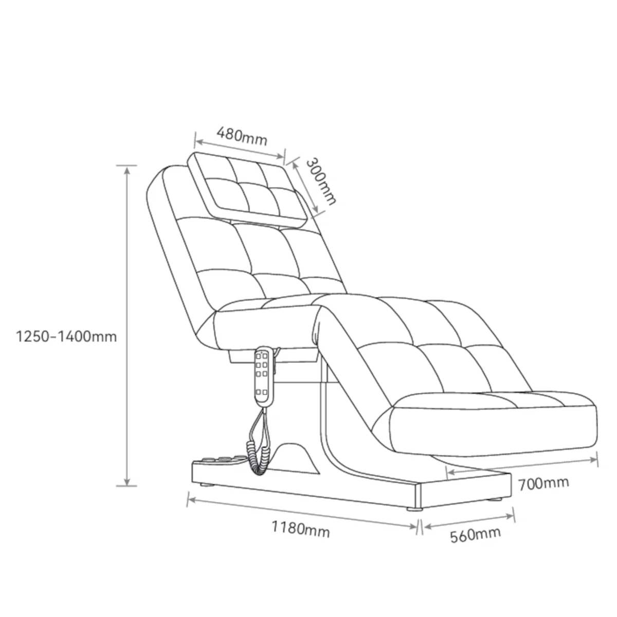 Manufakturo Saphir version A Luxury Electric Lash Beauty Bed - Hand & Foot Controls Deep Ash - Image 5