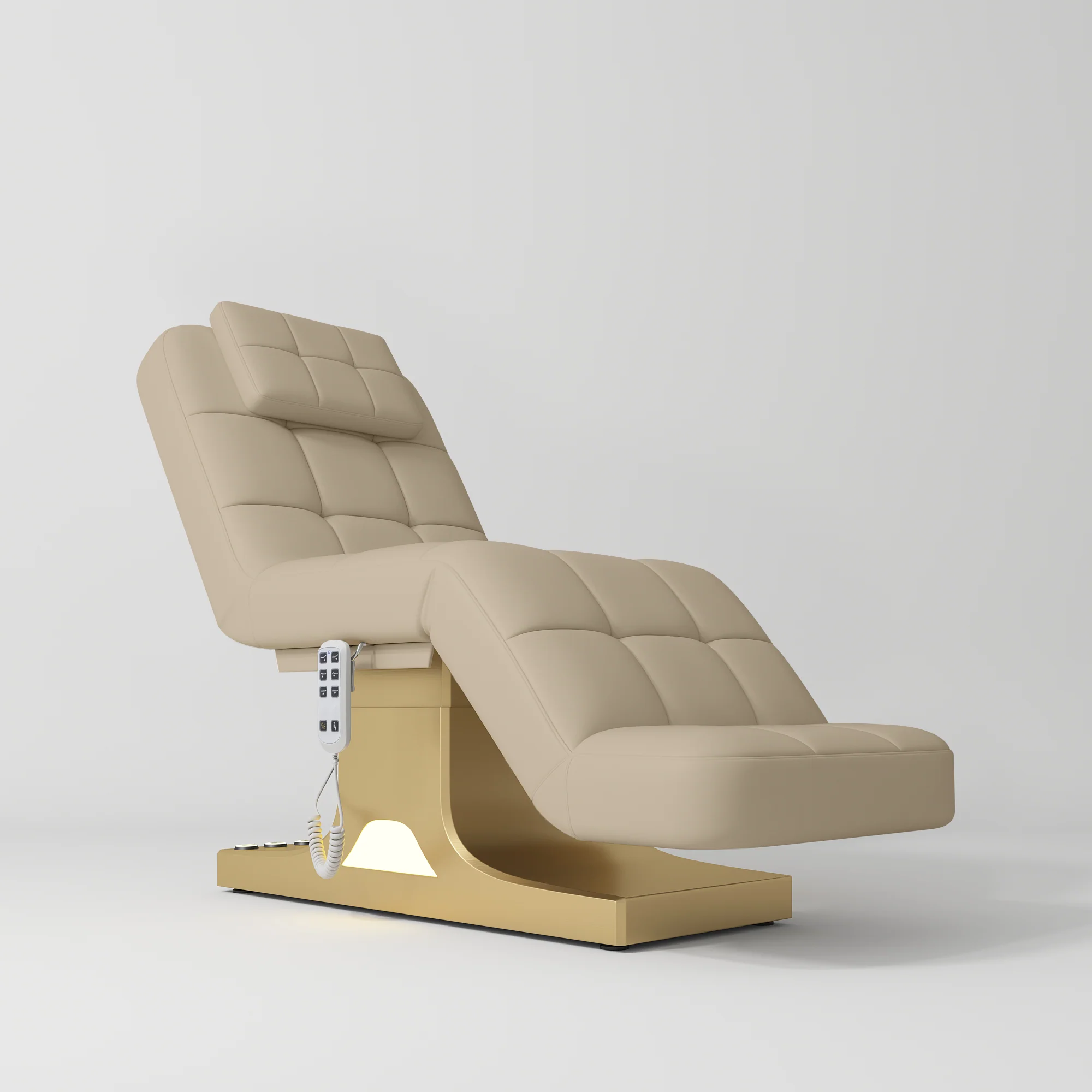 Manufakturo Saphir version A Luxury Electric Lash Beauty Bed - Hand & Foot Controls Warm Beige
