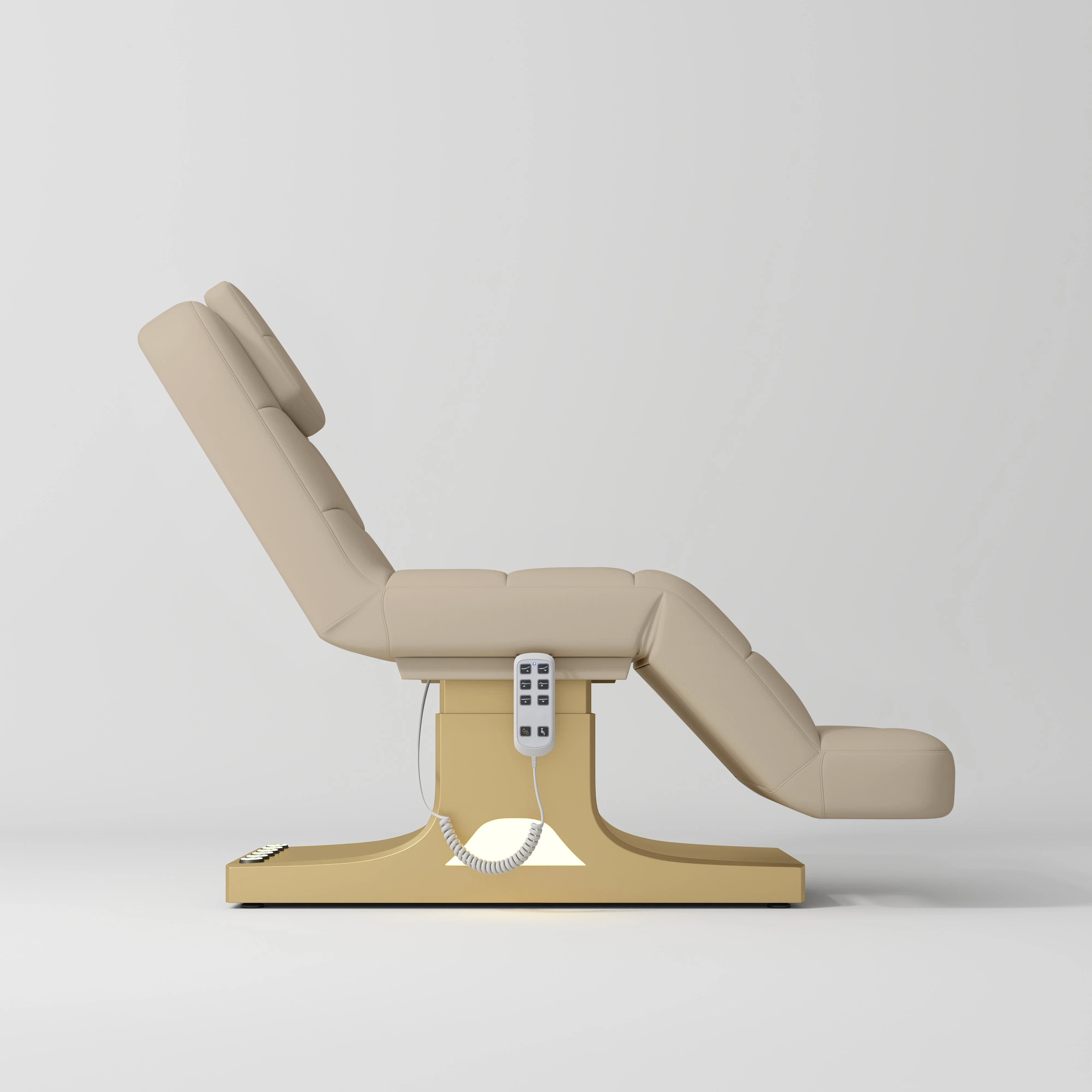 Manufakturo Saphir version A Luxury Electric Lash Beauty Bed - Hand & Foot Controls Warm Beige - Image 2