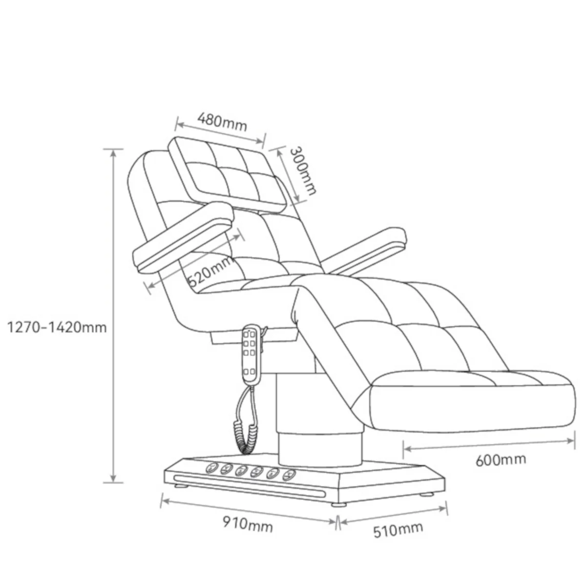 Manufakturo Saphir version B Electric Salon Bed with Dual Controls Deep Ash - Image 2