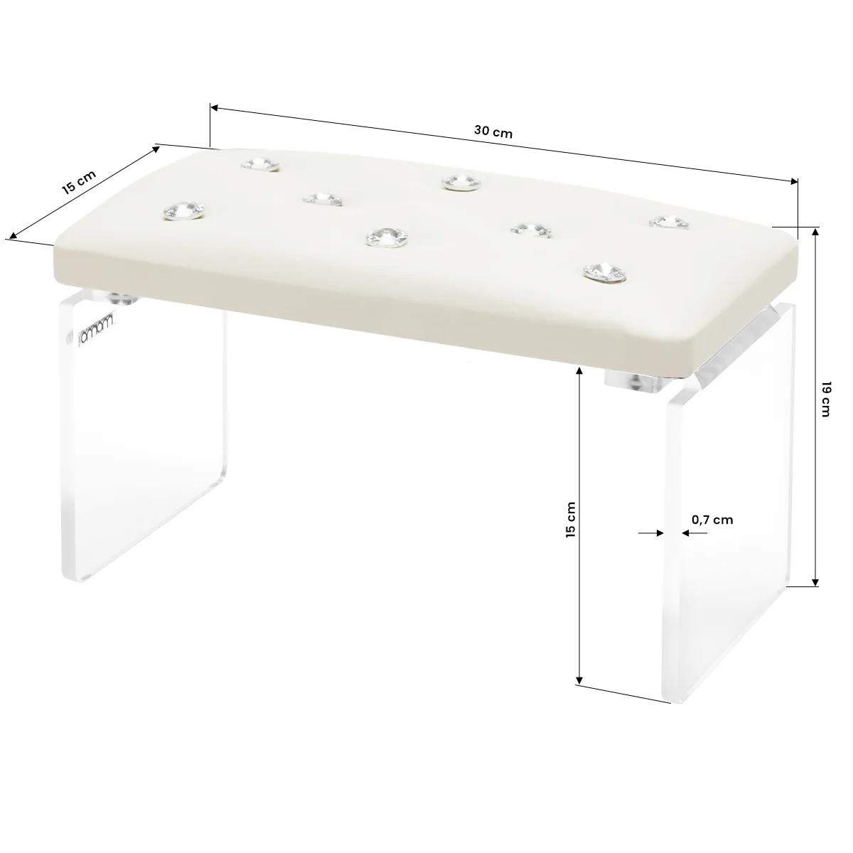 Momo Diamond Manicure Hand Rest Ecru - Image 3