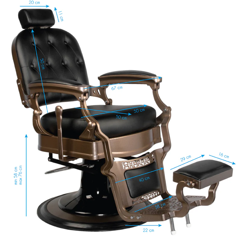 Old Ernesto Black Barber Chair Gabbiano - Image 10