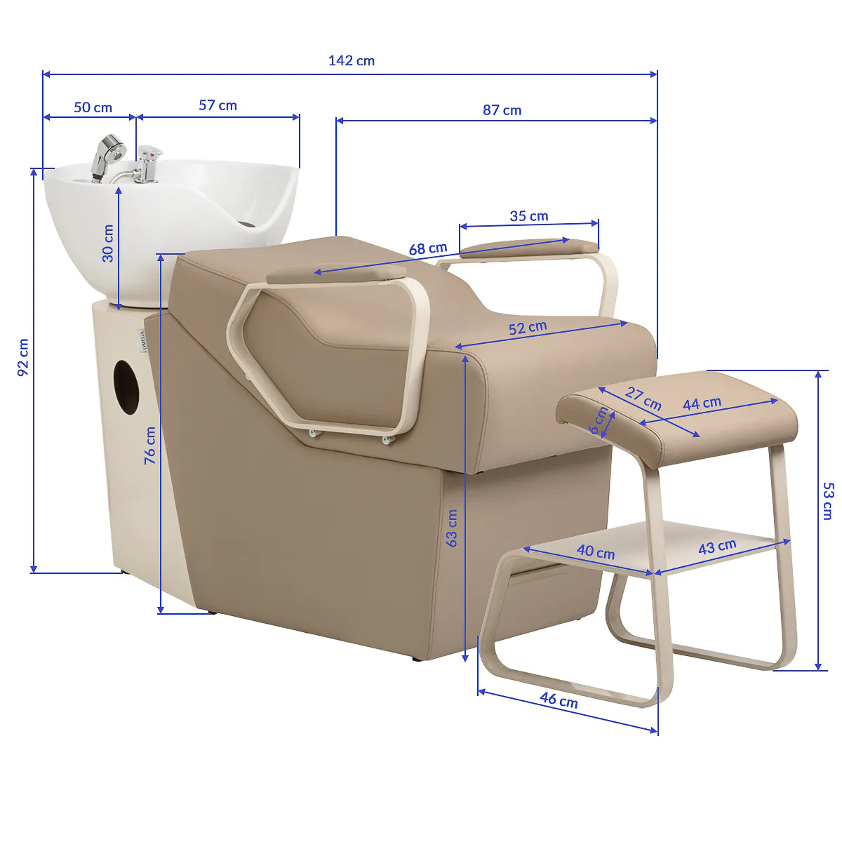 Omega Hairdressing Backwash Unit Marina Beige - Image 14