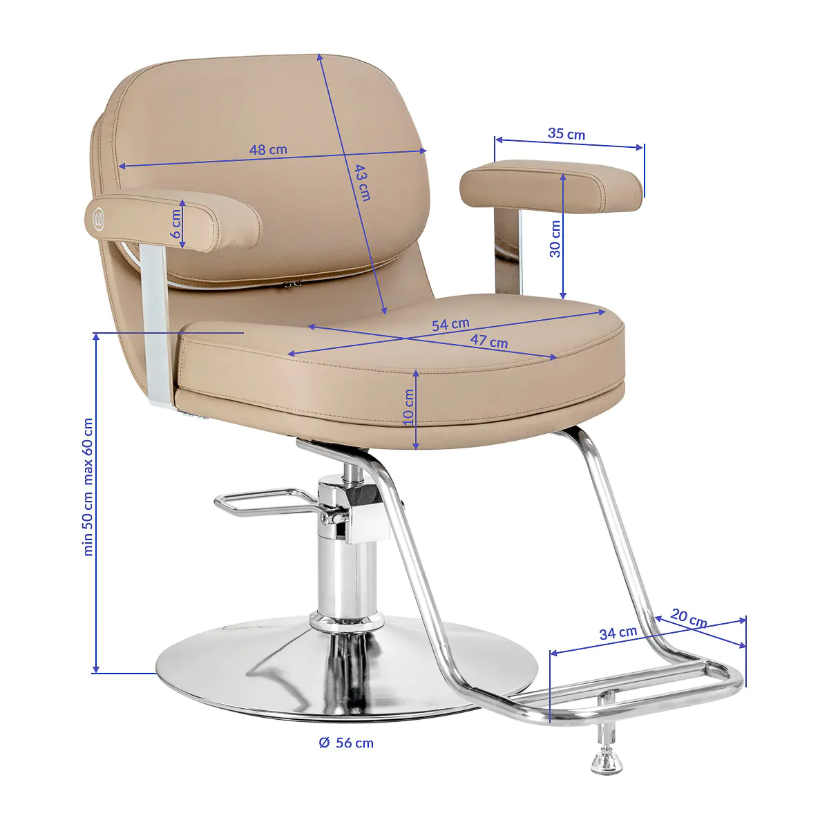 Omega Hairdressing Chair Astra Beige - Image 8