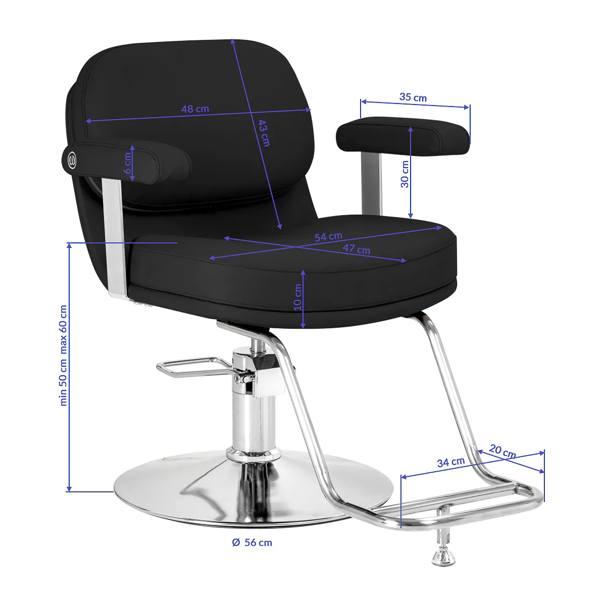 Omega Hairdressing Chair Astra Black - Image 10
