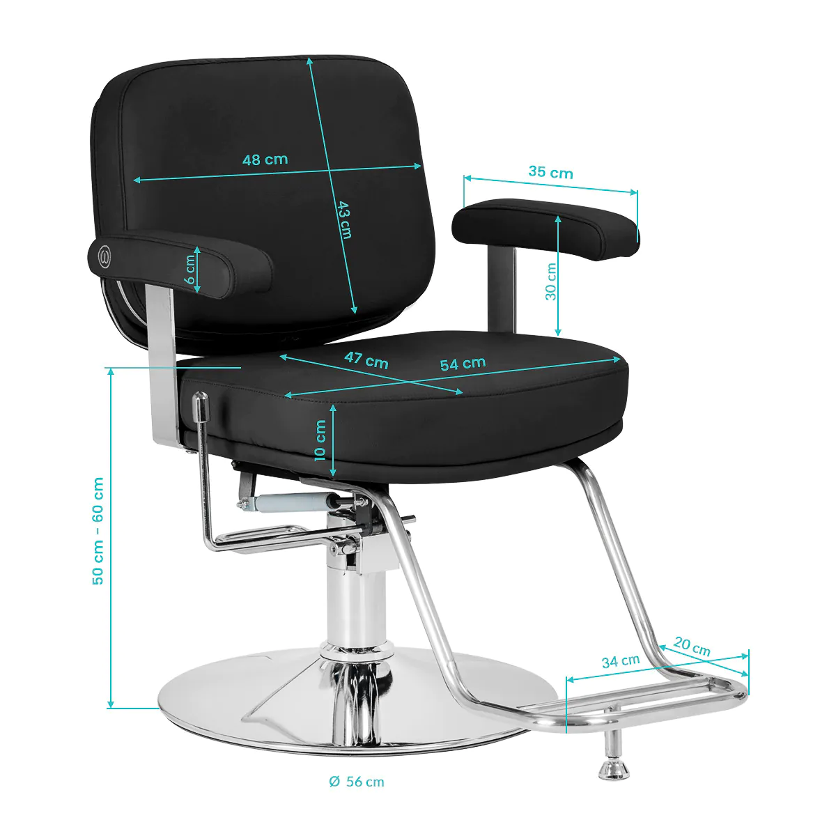 Omega Hairdressing Chair Astra Plus Black - Image 11