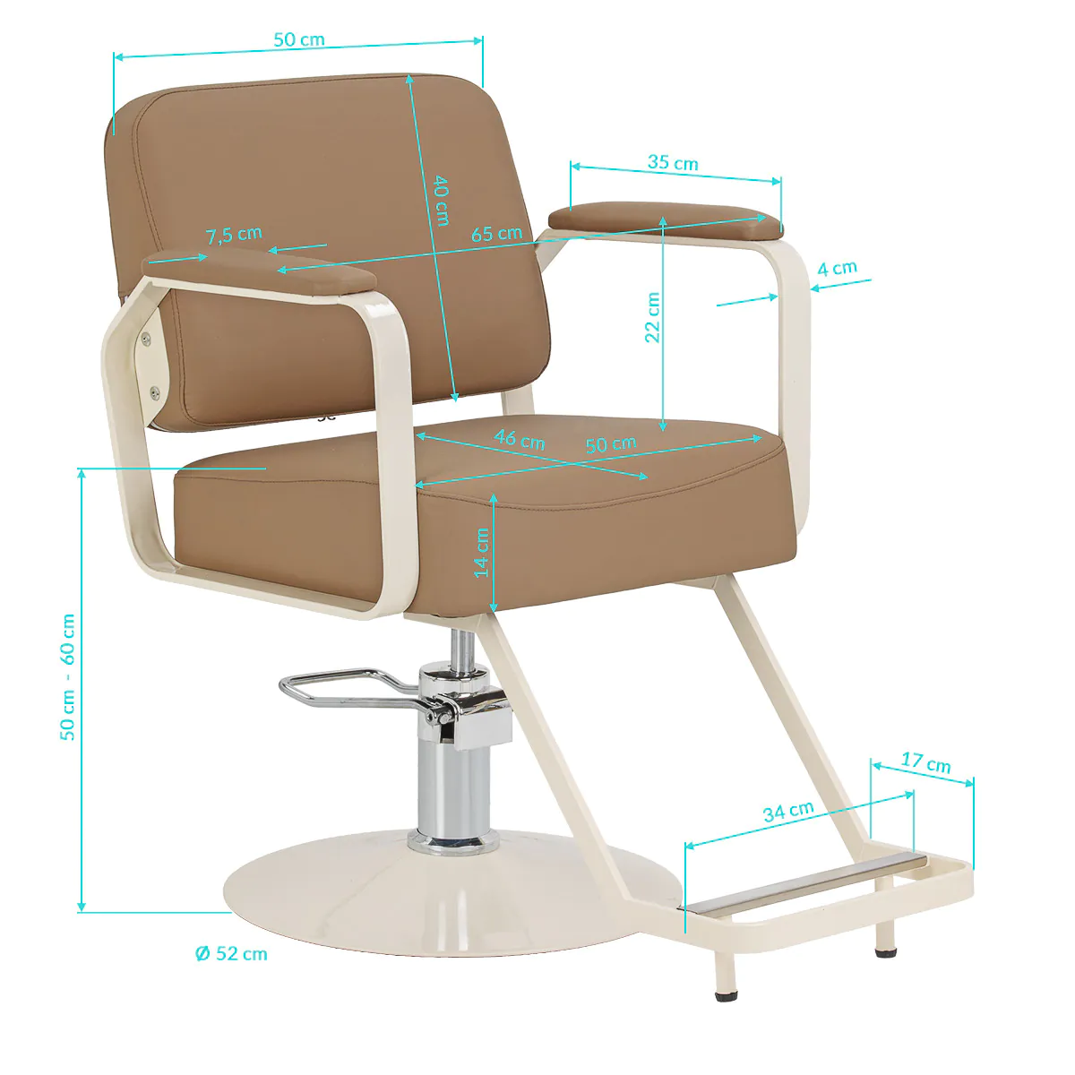 Omega Hairdressing Chair Aurora Light Brown - Image 12