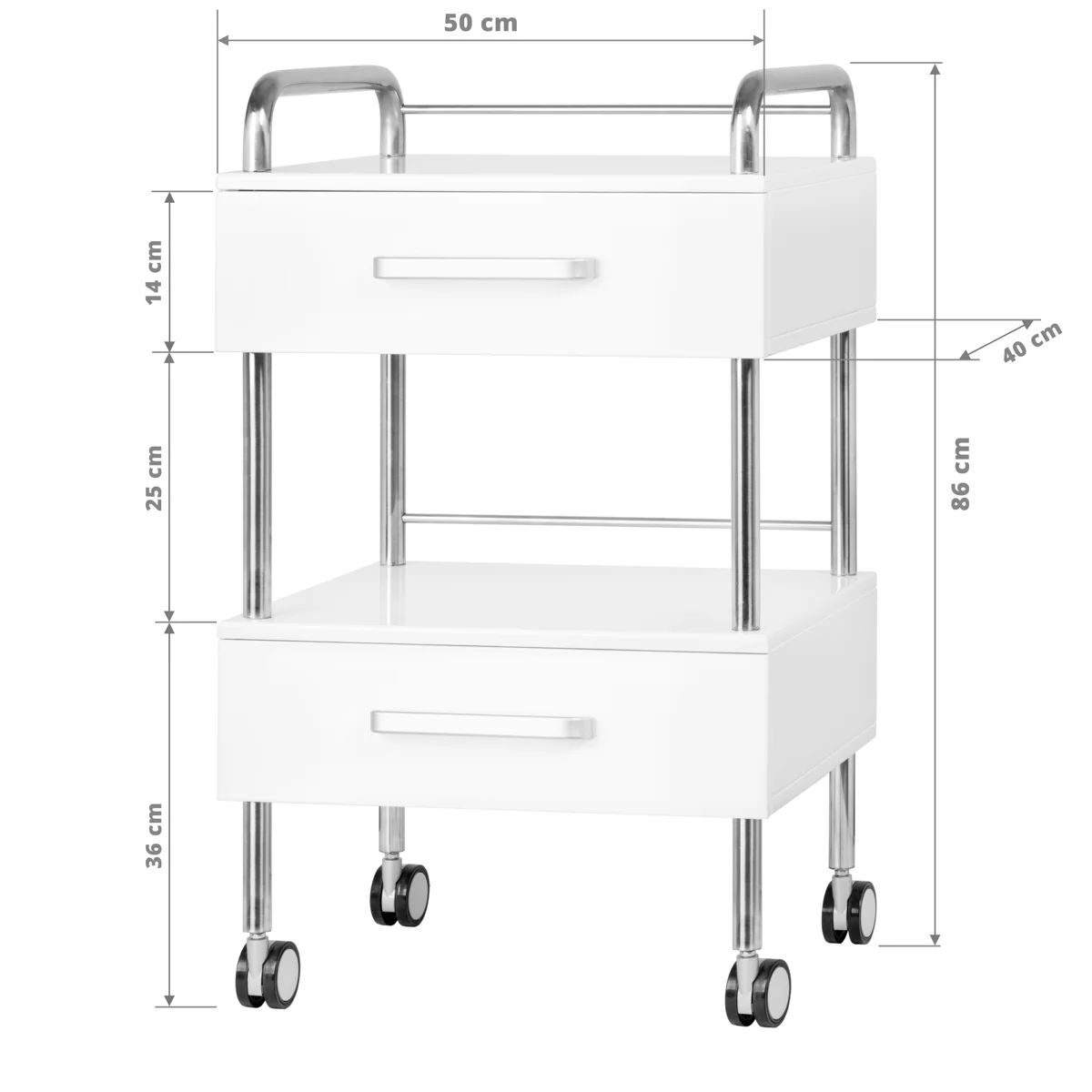Podiatry Beauty Trolley 6051 White - Image 2
