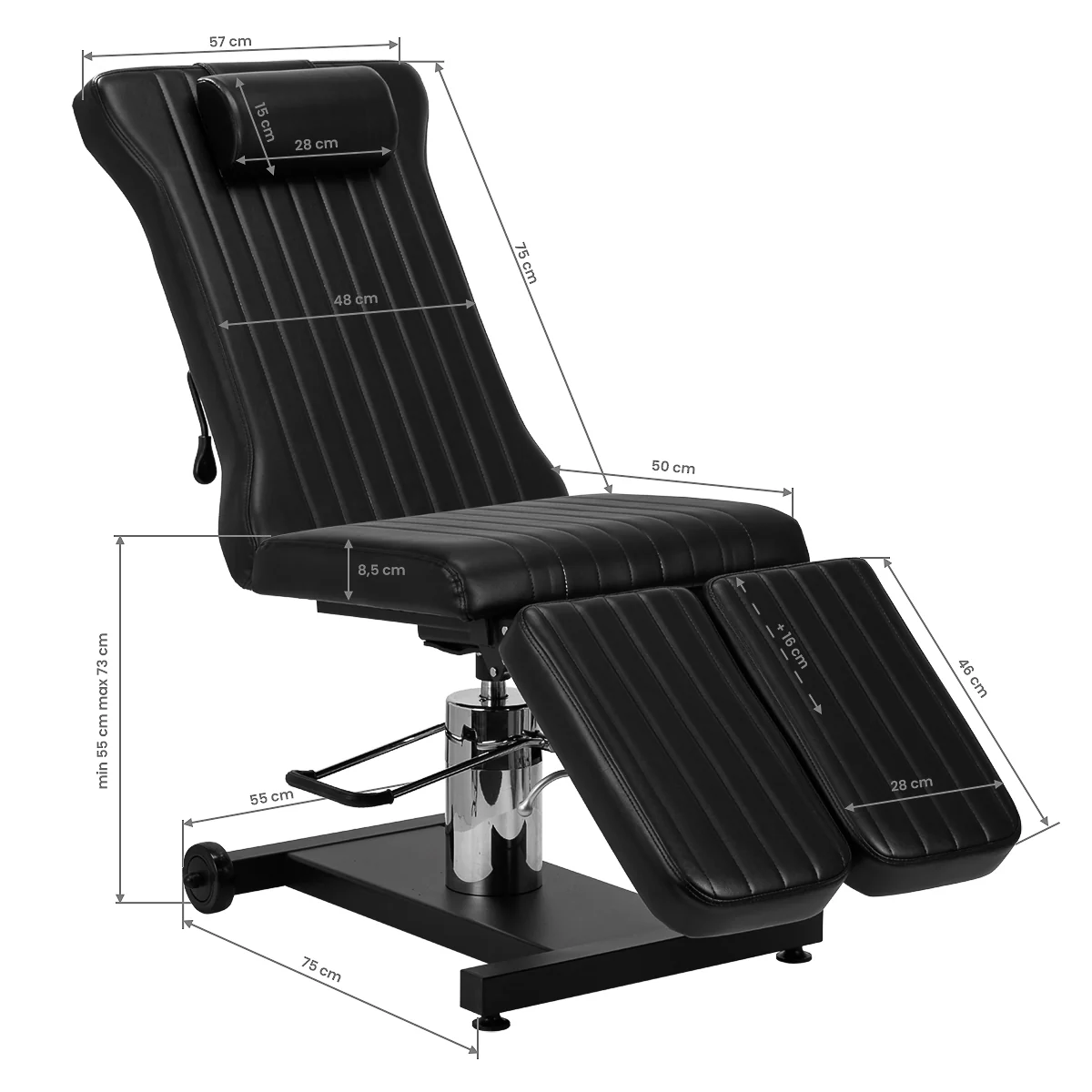 Pro Ink 611 Tattoo Chair Black - Image 5