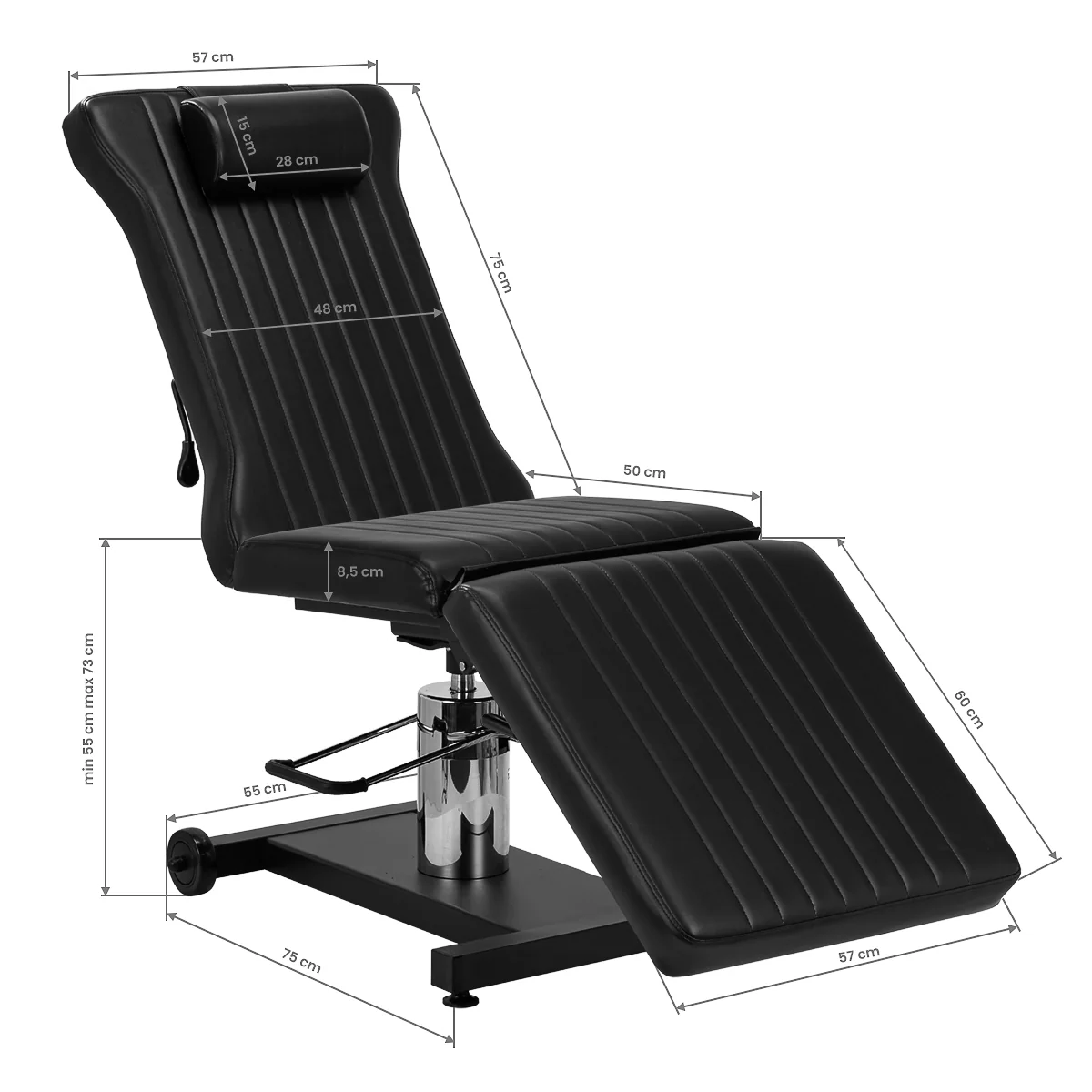 Pro Ink 612 Tattoo Chair Black - Image 7