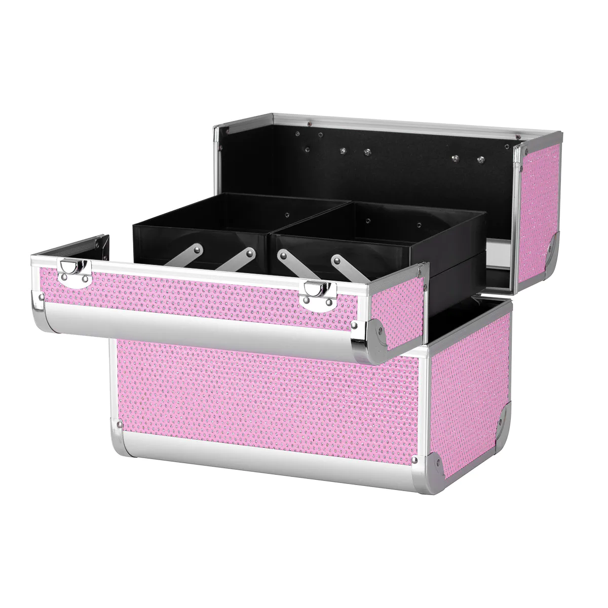 Professional Pink Cosmetic Case 44 – Durable, Stylish Organizer for Mobile Stylists & Beauty Tools - Image 3