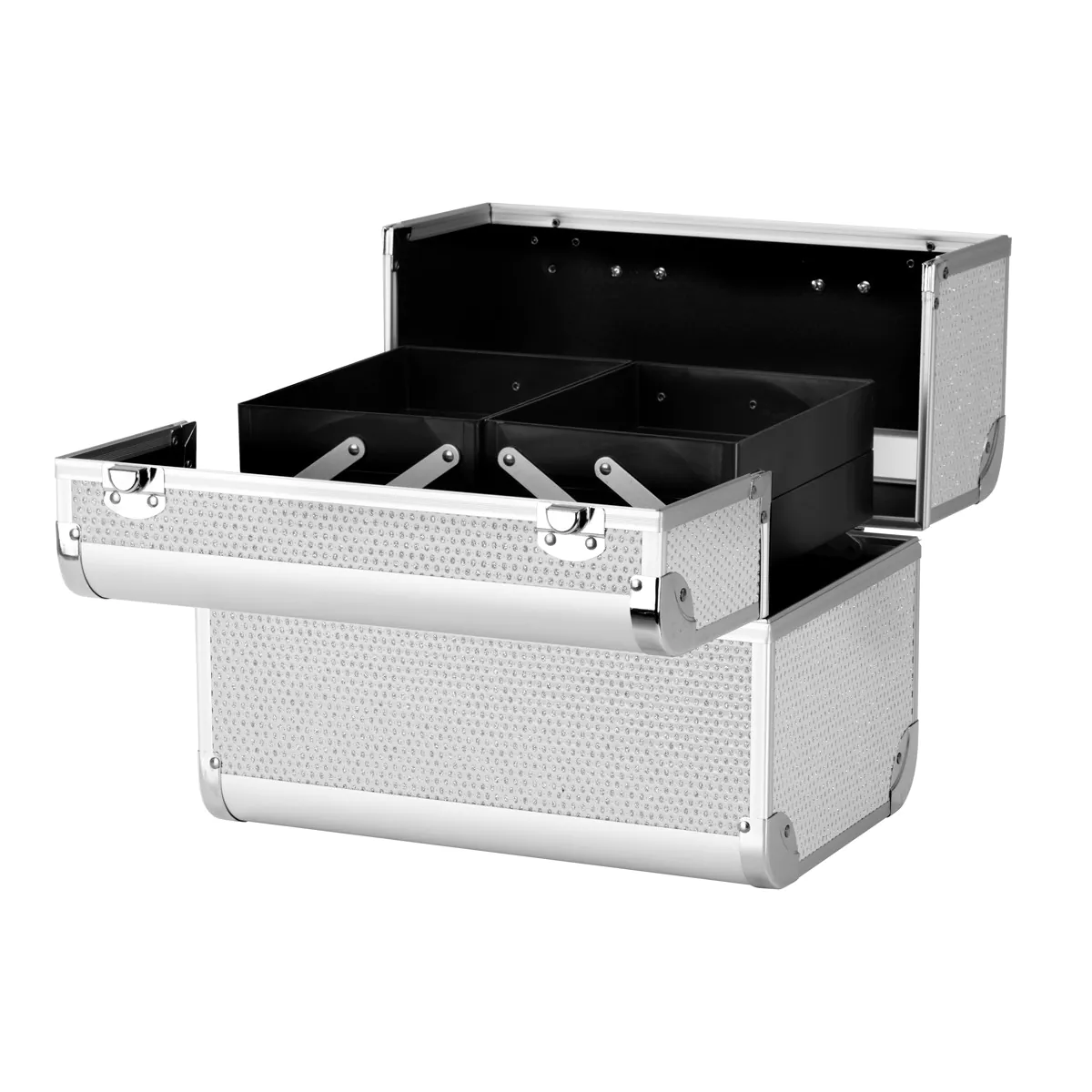 Professional Silver Cosmetic Case 44 – Durable, Stylish Organizer for Mobile Stylists & Beauty Tools - Image 3