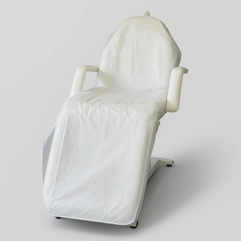 PVC Reusable Beauty Chair / Bed Cover with Tie Tapes