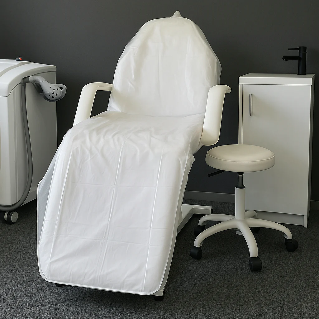 PVC Reusable Beauty Chair / Bed Cover with Tie Tapes - Image 2