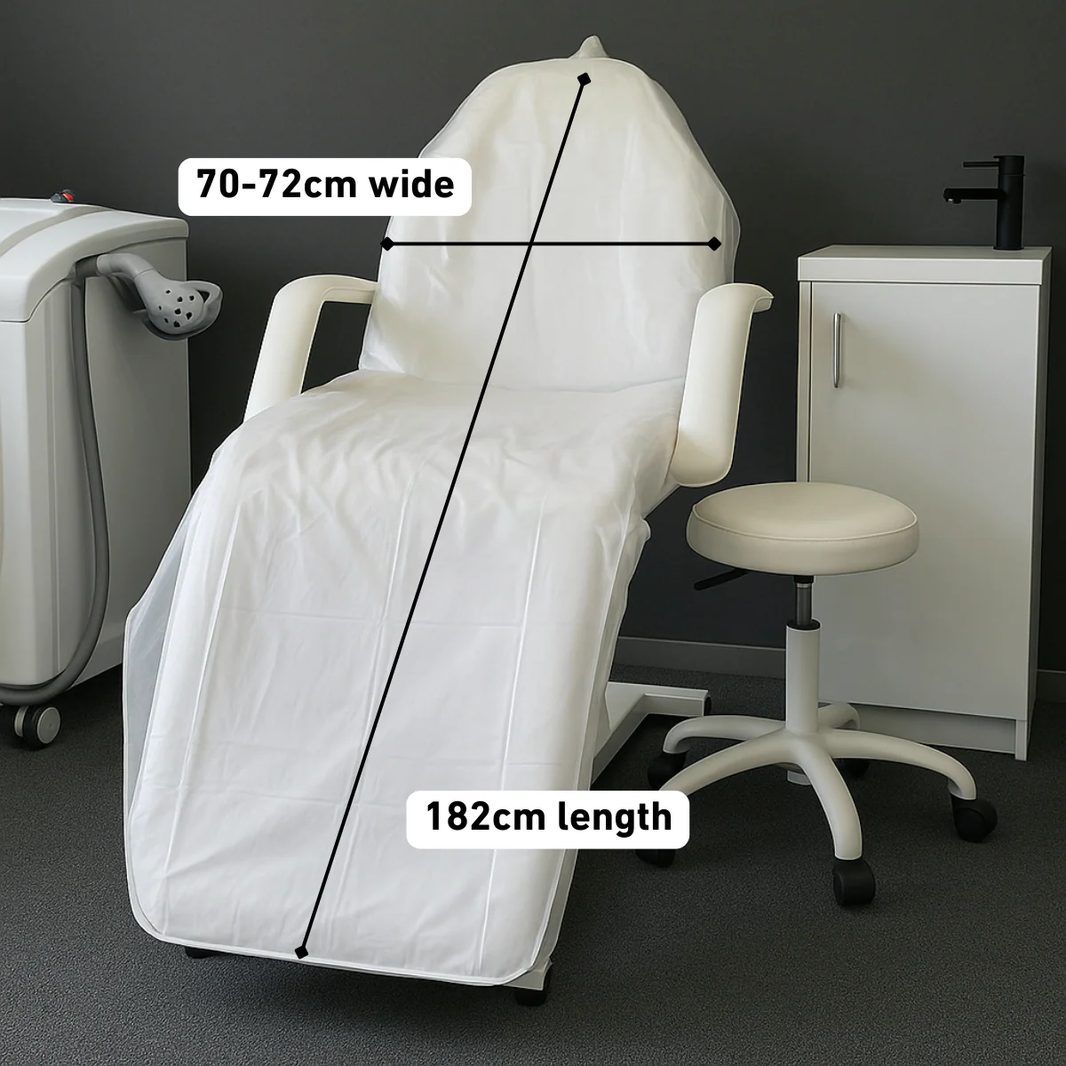 PVC Reusable Beauty Chair / Bed Cover with Tie Tapes - Image 4