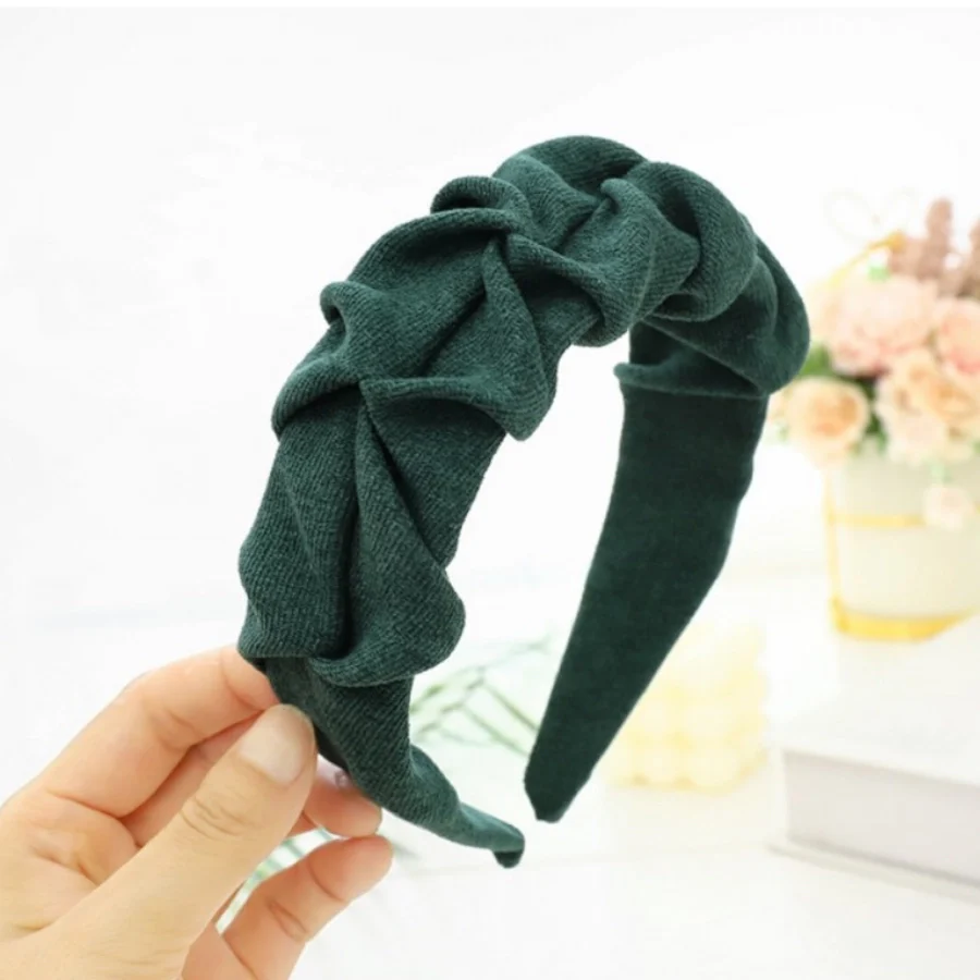 Roxie Collection Bottle Green Crinkle Headband - Image 3