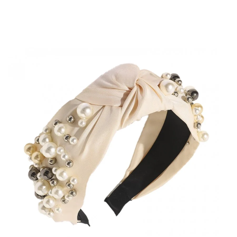 Roxie Collection Classic Headband Creamy with Pearls - Image 2