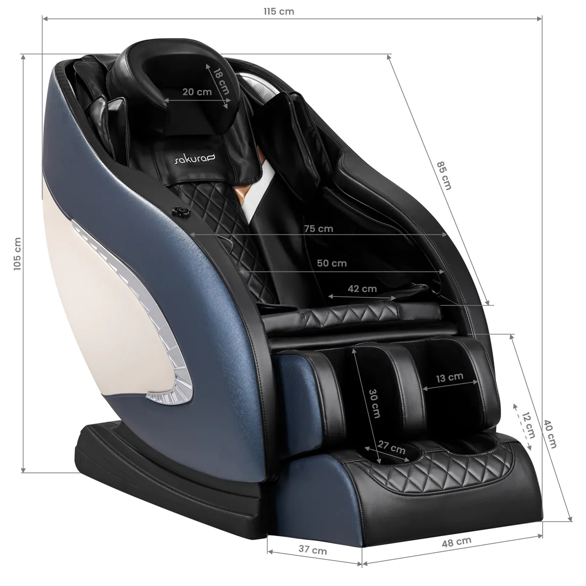 Sakura massage chair Classic 305 blue - Image 17