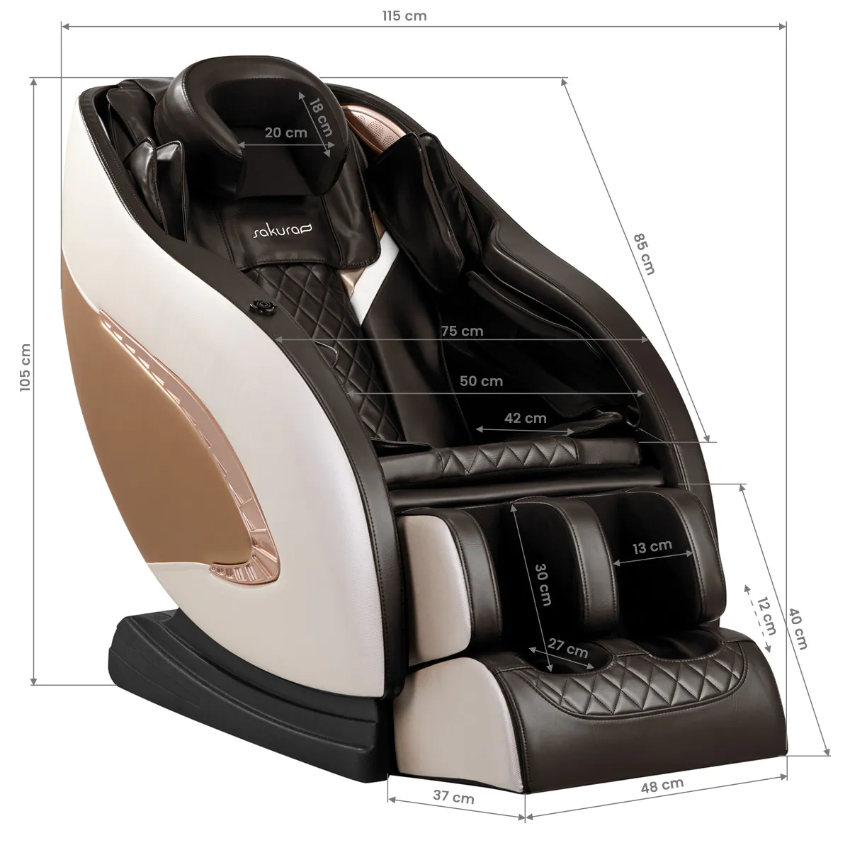 Sakura Massage Chair Classic 305 Brown - Image 17