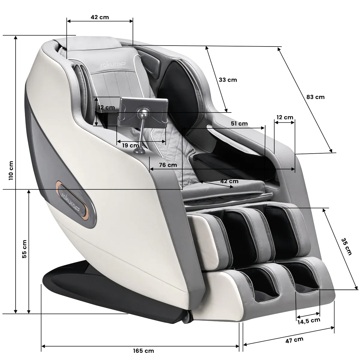 Sakura Massage Chair Comfort Plus 806 Gray - Image 17