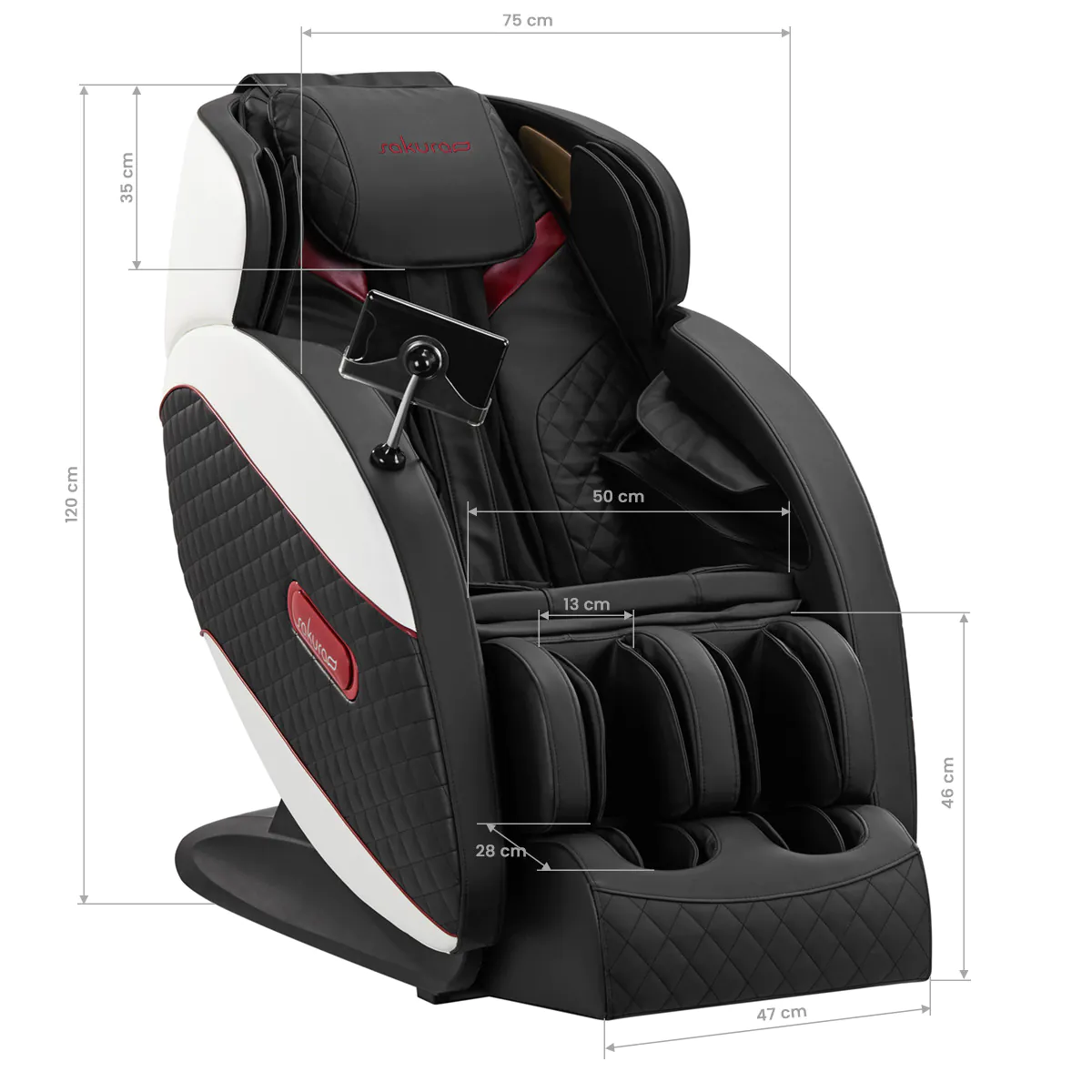 Sakura massage chair Standard 801 black and red - Image 18