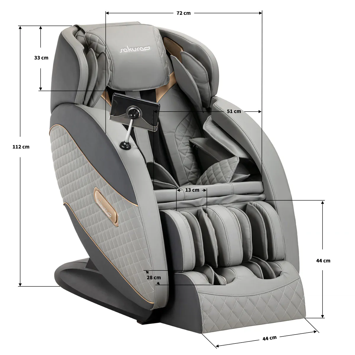 SAKURA MASSAGE CHAIR STANDARD 801 GRAY - Image 17