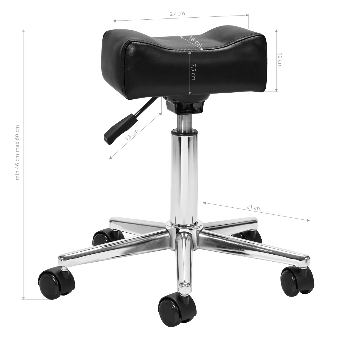 Sillon Mobile Pedicure Footstool Black - Image 4