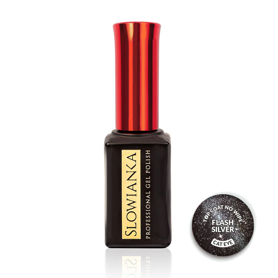 Slowianka Top Coat No Wipe Flash Cat Eye Silver