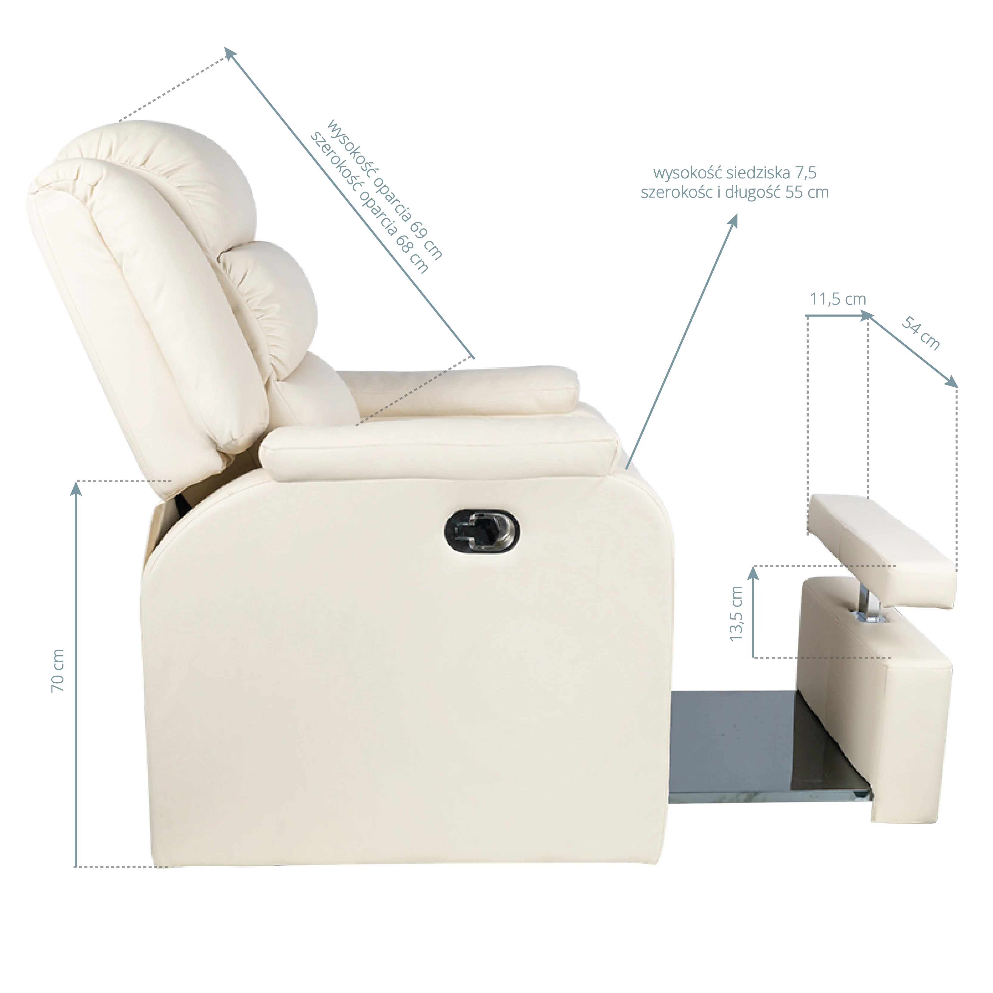 ActiveShop Spa Chair for Pedicure Hilton Cream - Image 6