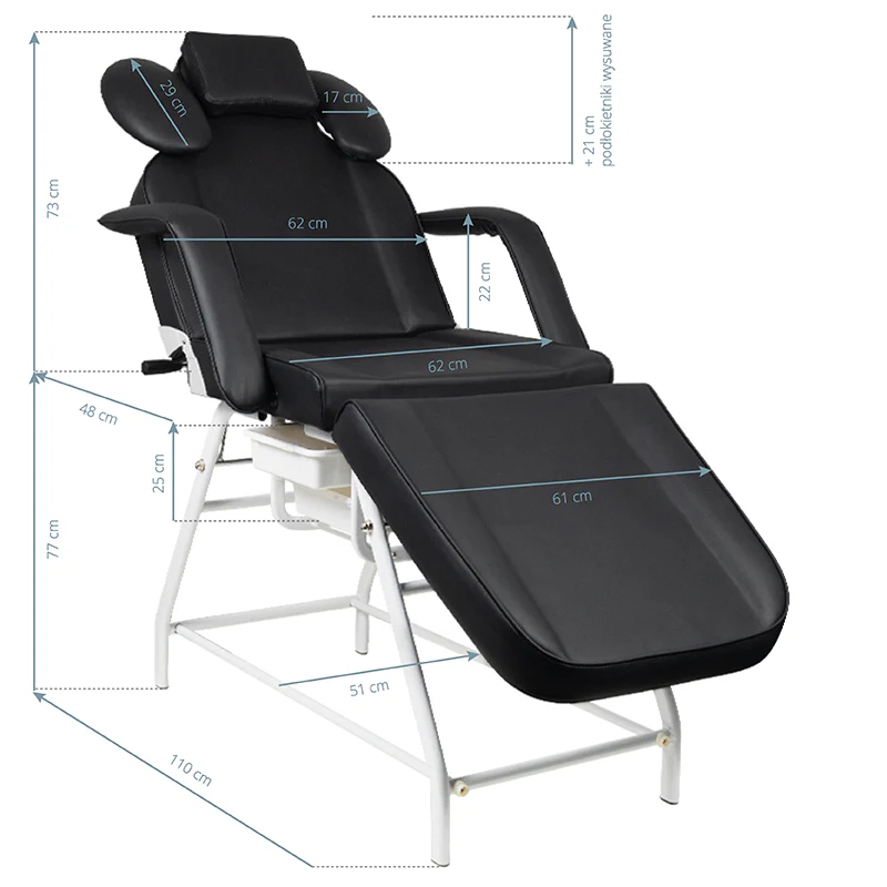 ACTIVESHOP Treatment chair for eyelashes ivette black - Image 11
