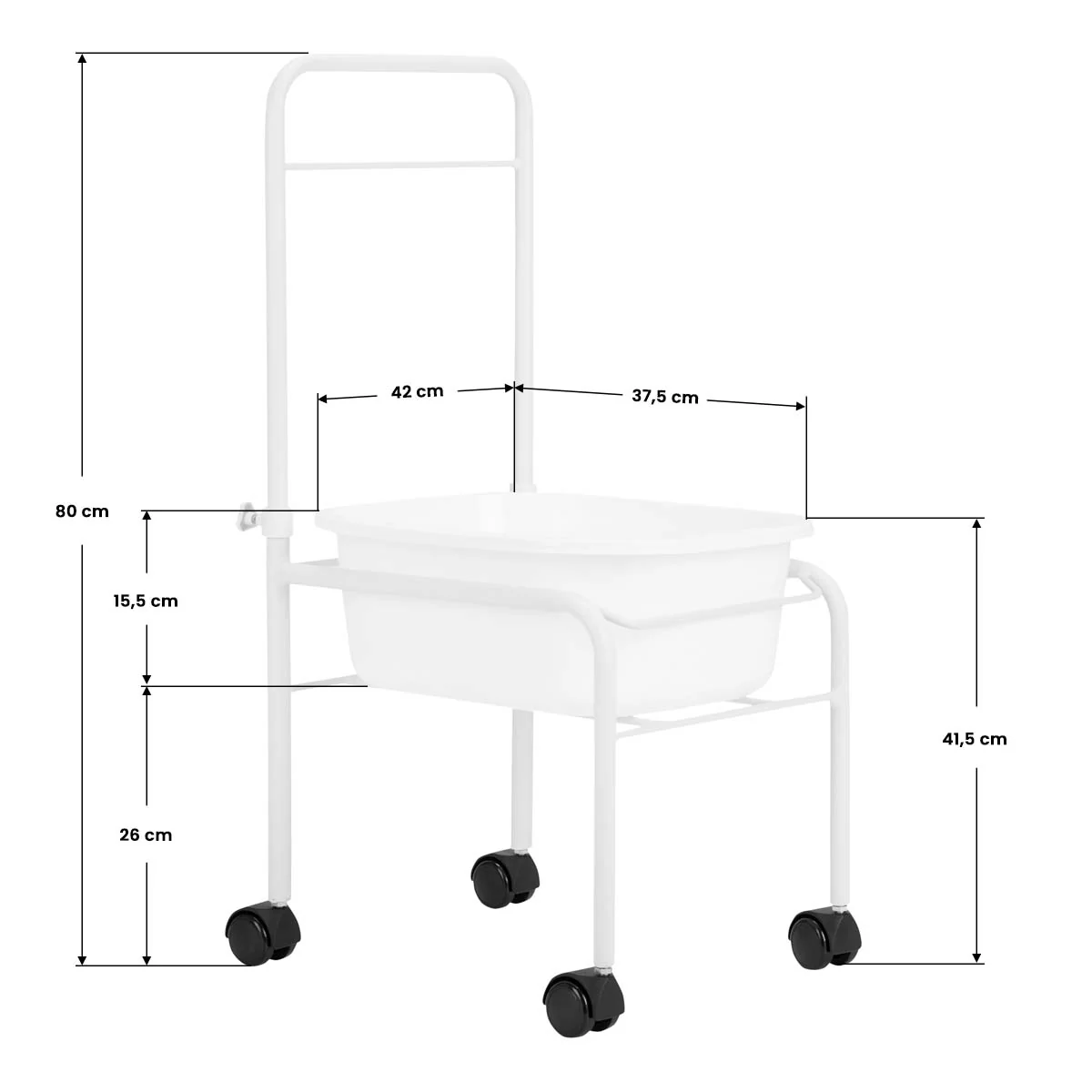 ACTIVESHOP White pedicure tray on wheels - Image 3